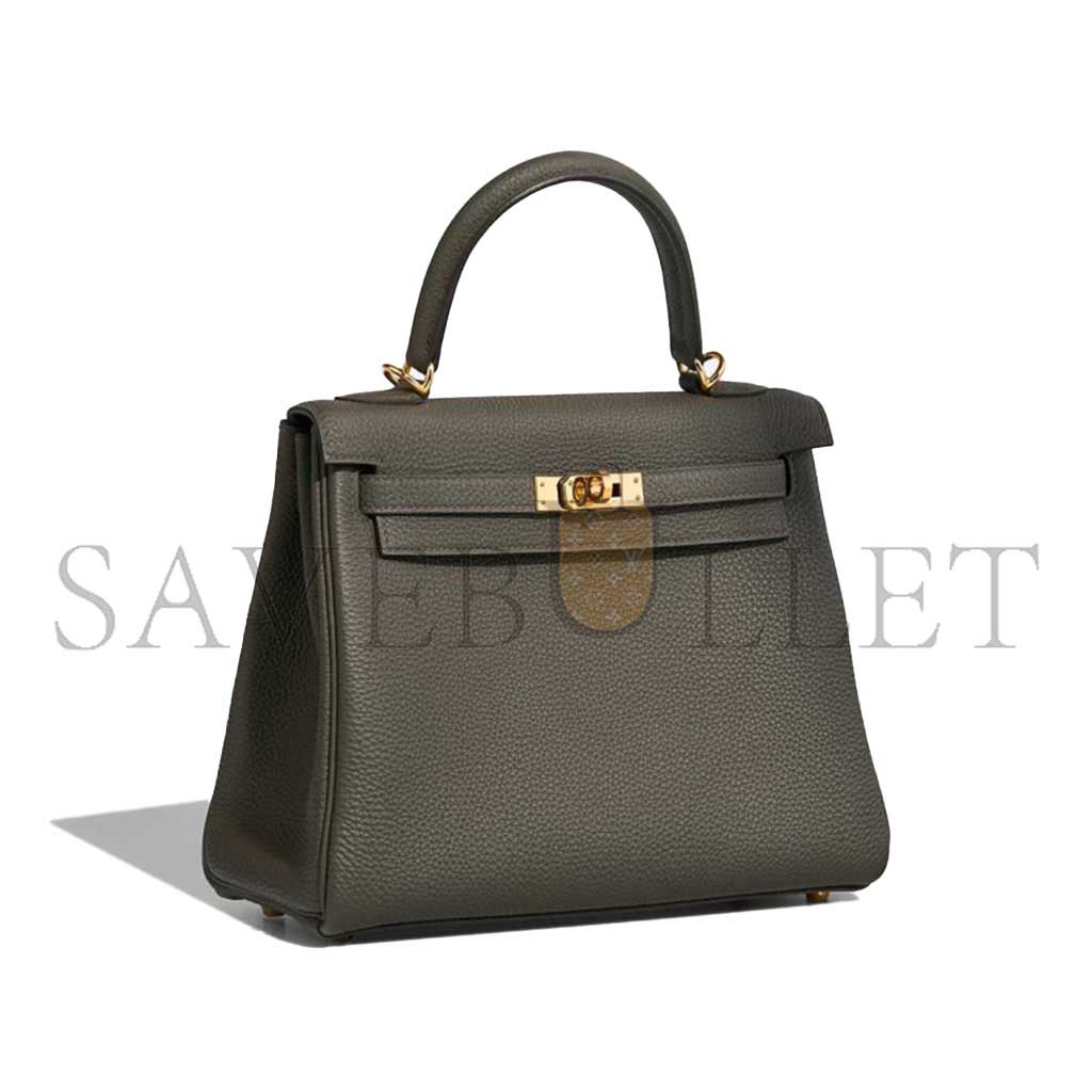 H**mes master kelly 25 togo vert de gris (25*17*7cm)